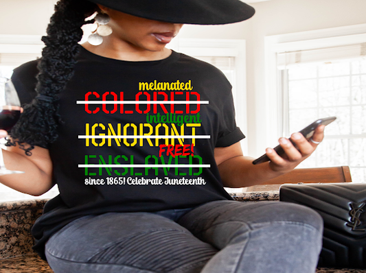 “Melanated,Intelligent & Free” Juneteenth Tshirt