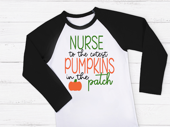 “Nurse To The Cutest Pumpkins” Long Sleeve Tshirt