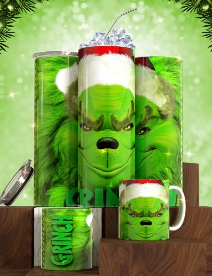 Grinch Themed Tumbler & Mug