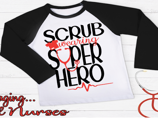 Scrub Wearing Super Hero Long Sleeve Tee