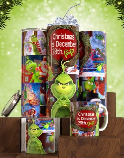 The Grinch Collaged Tumbler & Mug