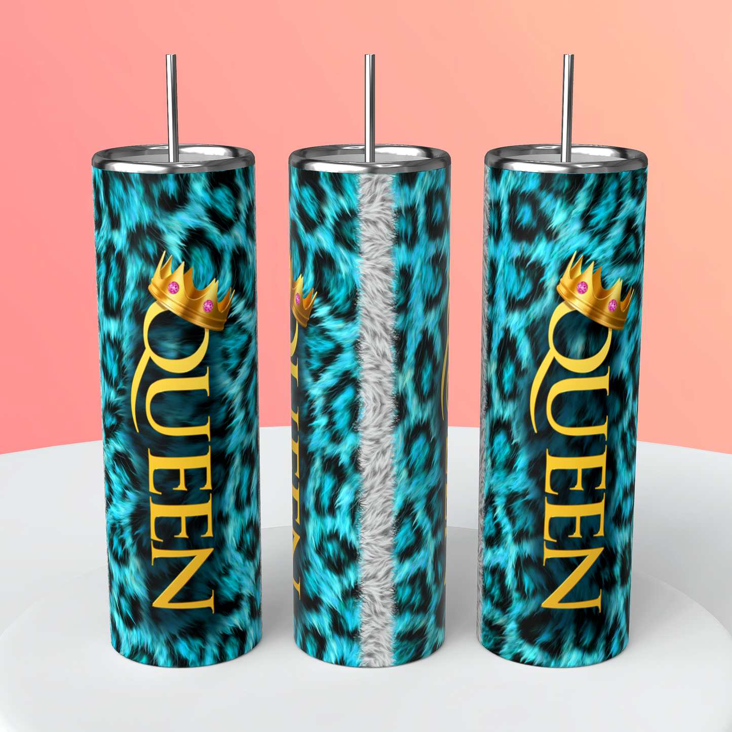 Queen Leopard Fur Tumblers