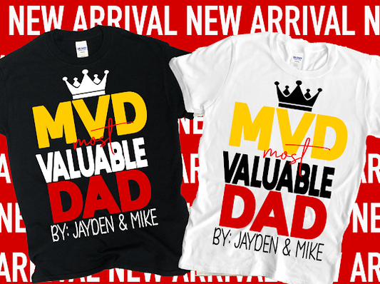 MVD Dad Tshirt, Yellow & Red