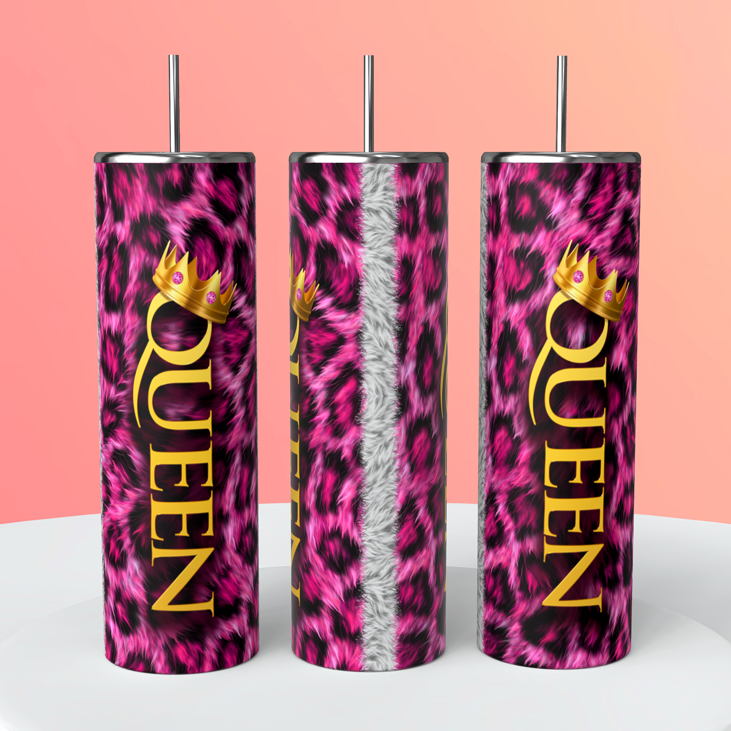 Queen Leopard Fur Tumblers