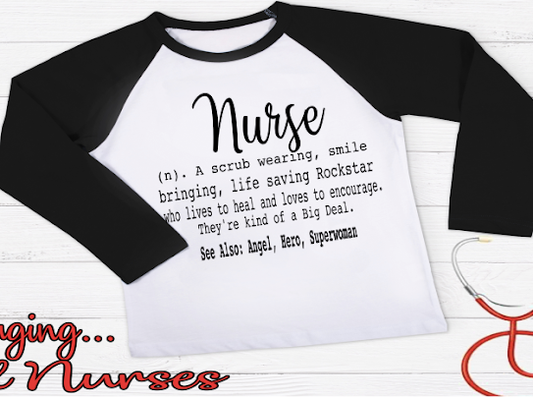 Nurses Are Angels & Heros Long Sleeve Tee