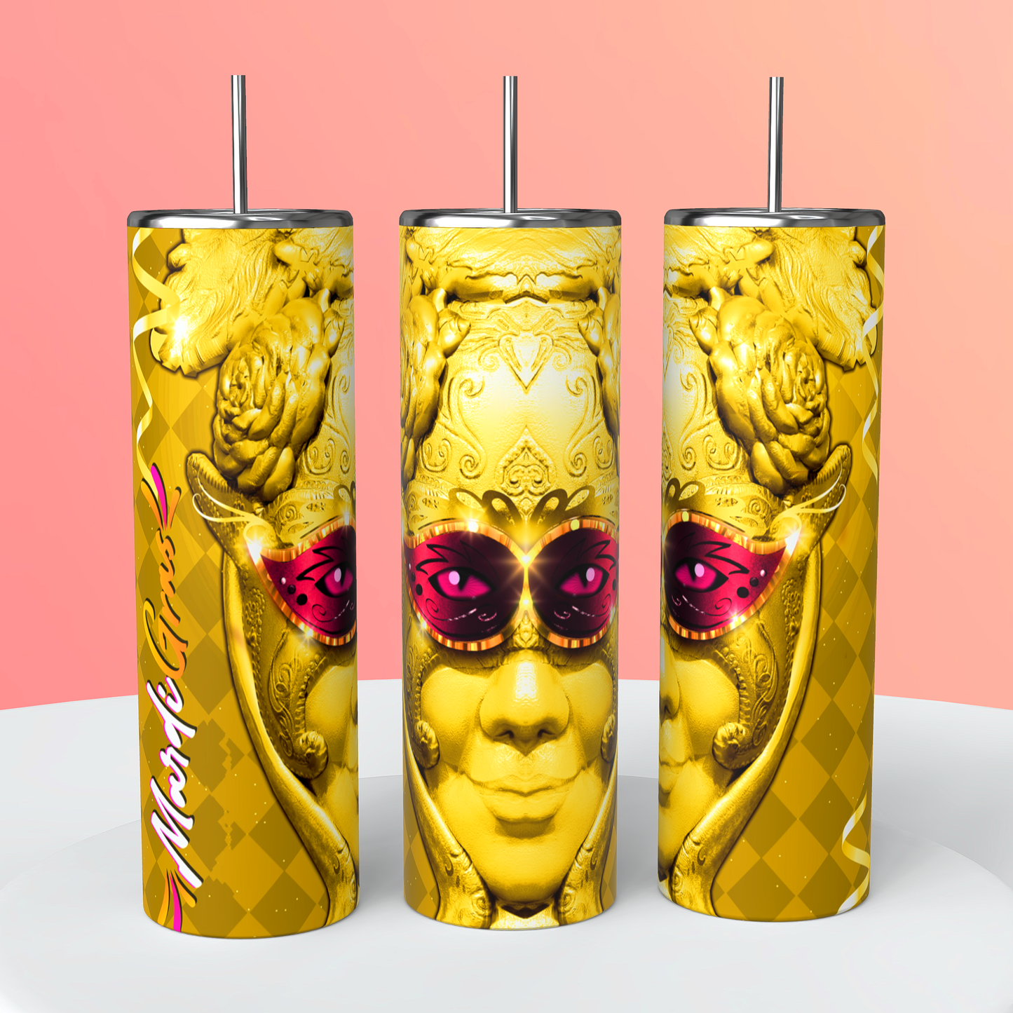 Mardi Gras Colored Tumblers