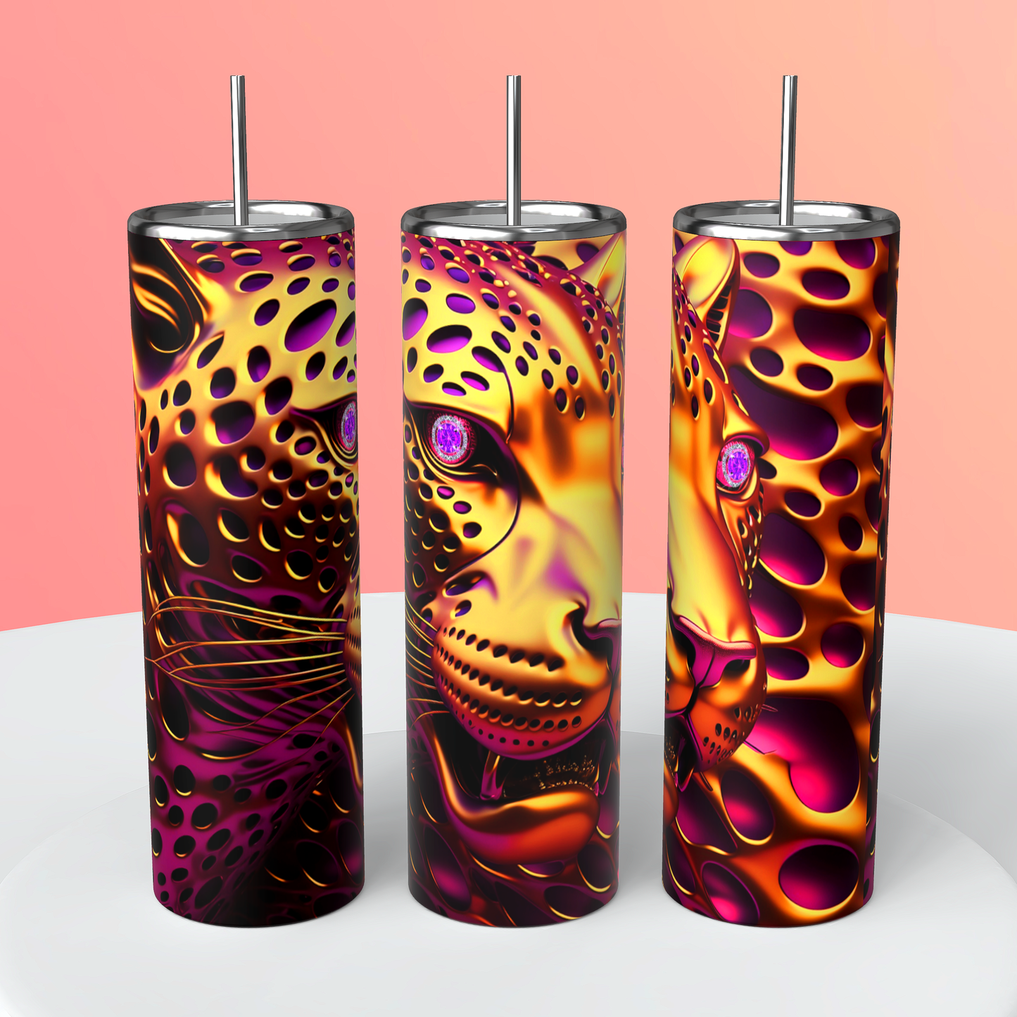 Pink & Gold Leopard Tumbler