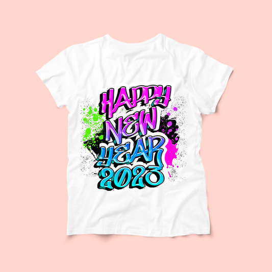 Fuchsia & Aqua New Year Tshirt