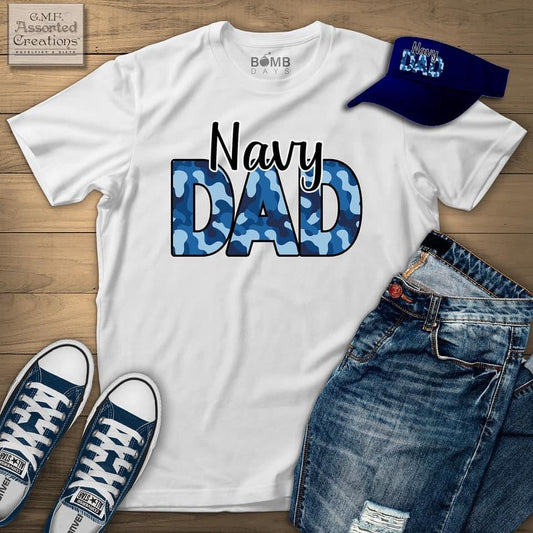 Navy Dad Tshirt & Cap Set