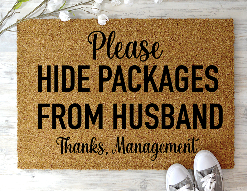 “ Hide My Packages” Front Door Mats