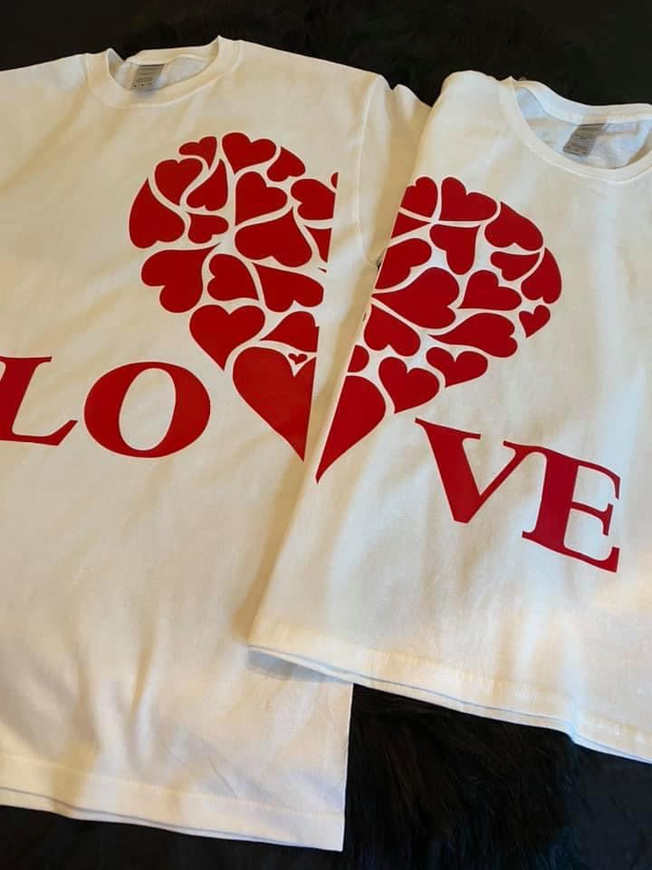 Couples Matching Heart Tshirt