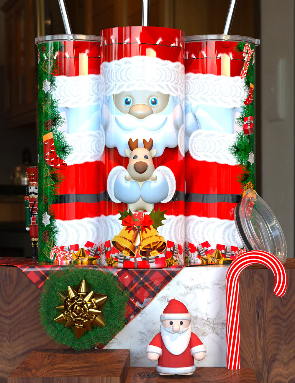 Caucasian Santa Tumbler