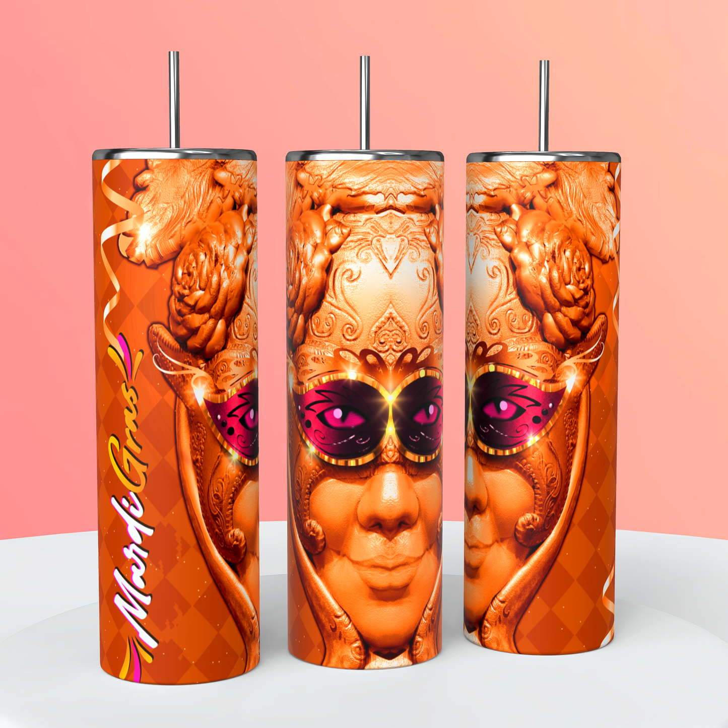 Mardi Gras Colored Tumblers