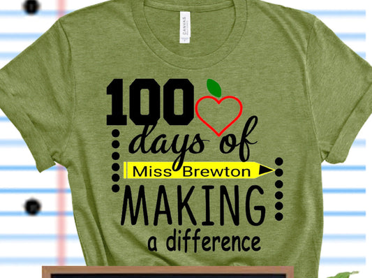 Custom, Teacher Making A Difference Tshirt