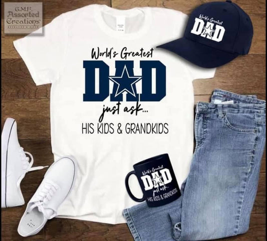 World’s Greatest Dad Tshirt,Mug & Hat Set