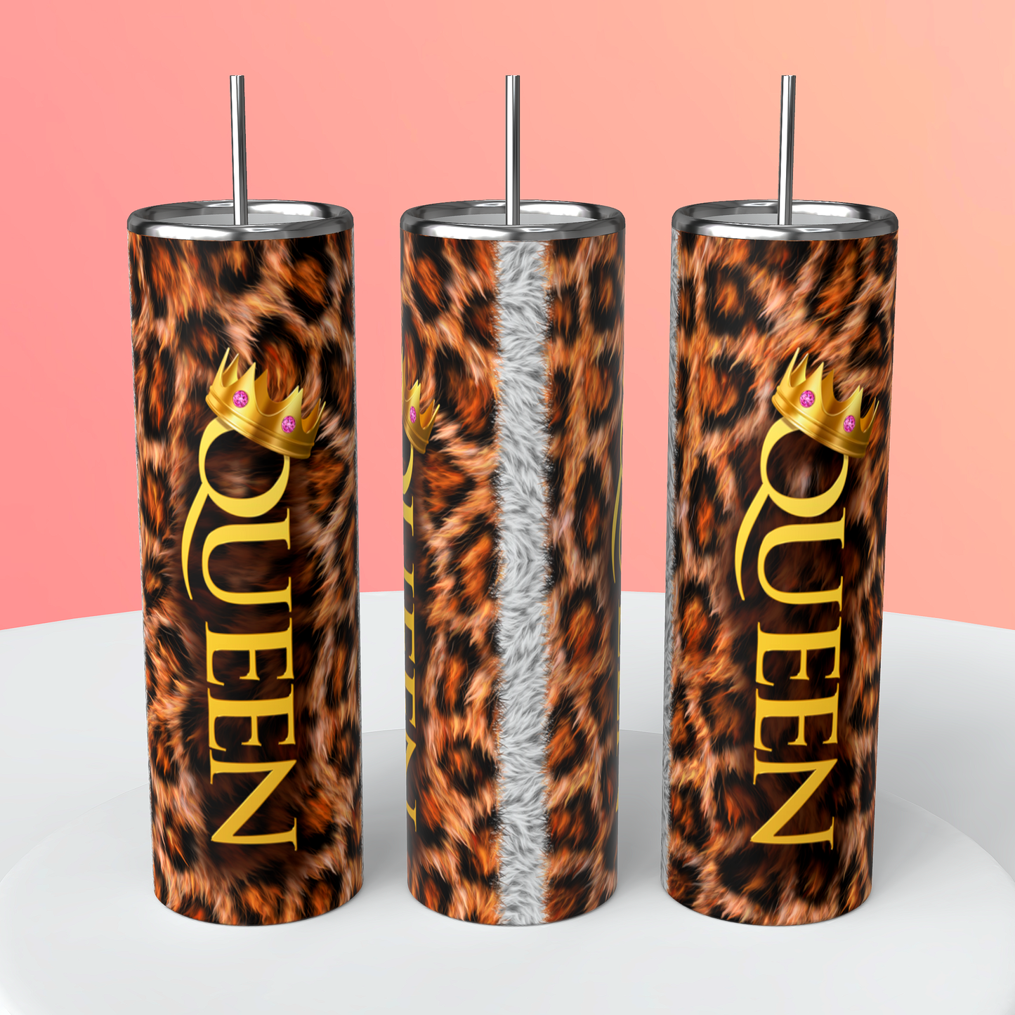 Queen Leopard Fur Tumblers