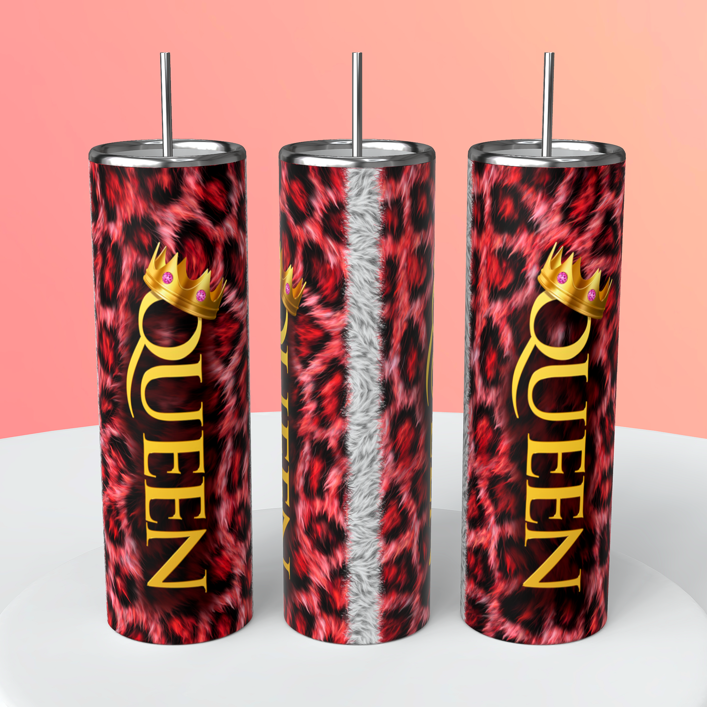 Queen Leopard Fur Tumblers