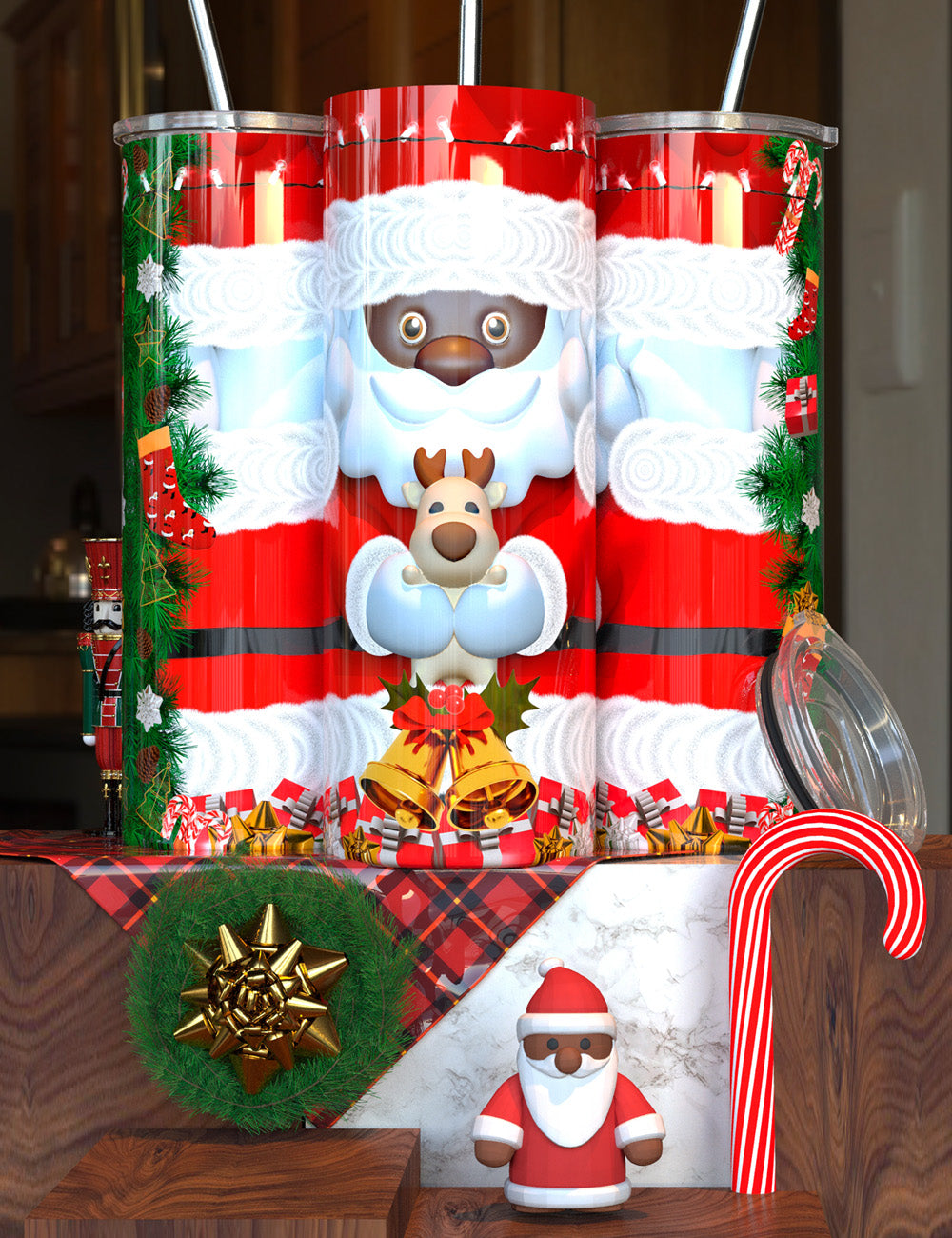 African American Santa Tumbler