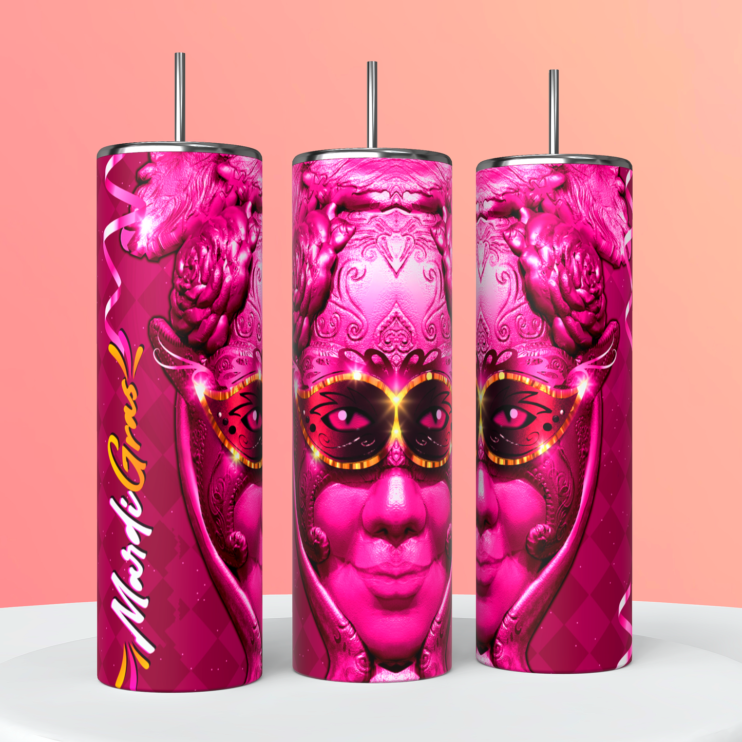 Mardi Gras Colored Tumblers