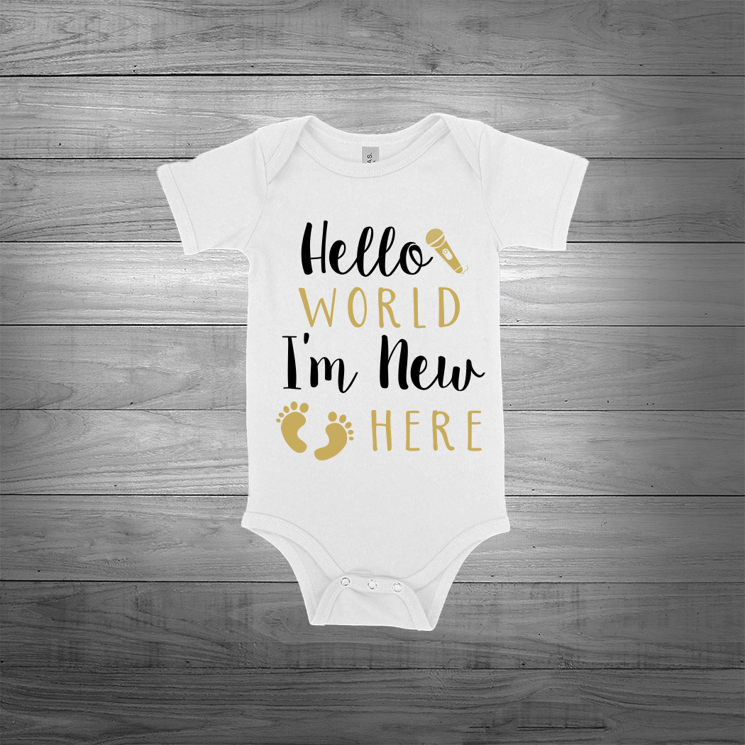 "Hello Im New Here" Onesie