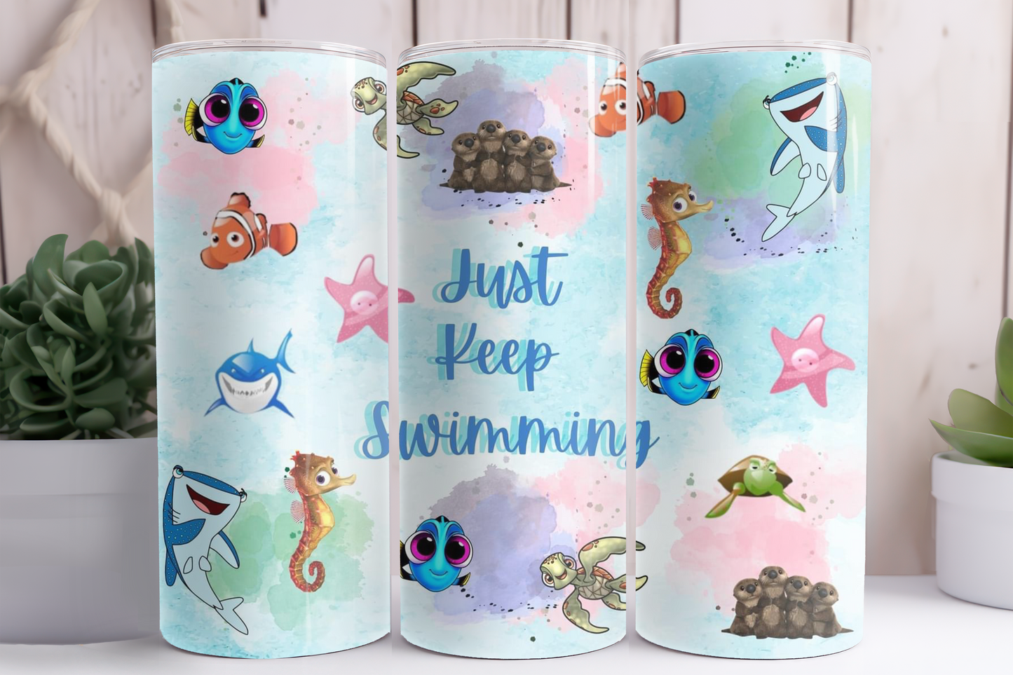 "Keep Swimming" Styled Tumbler