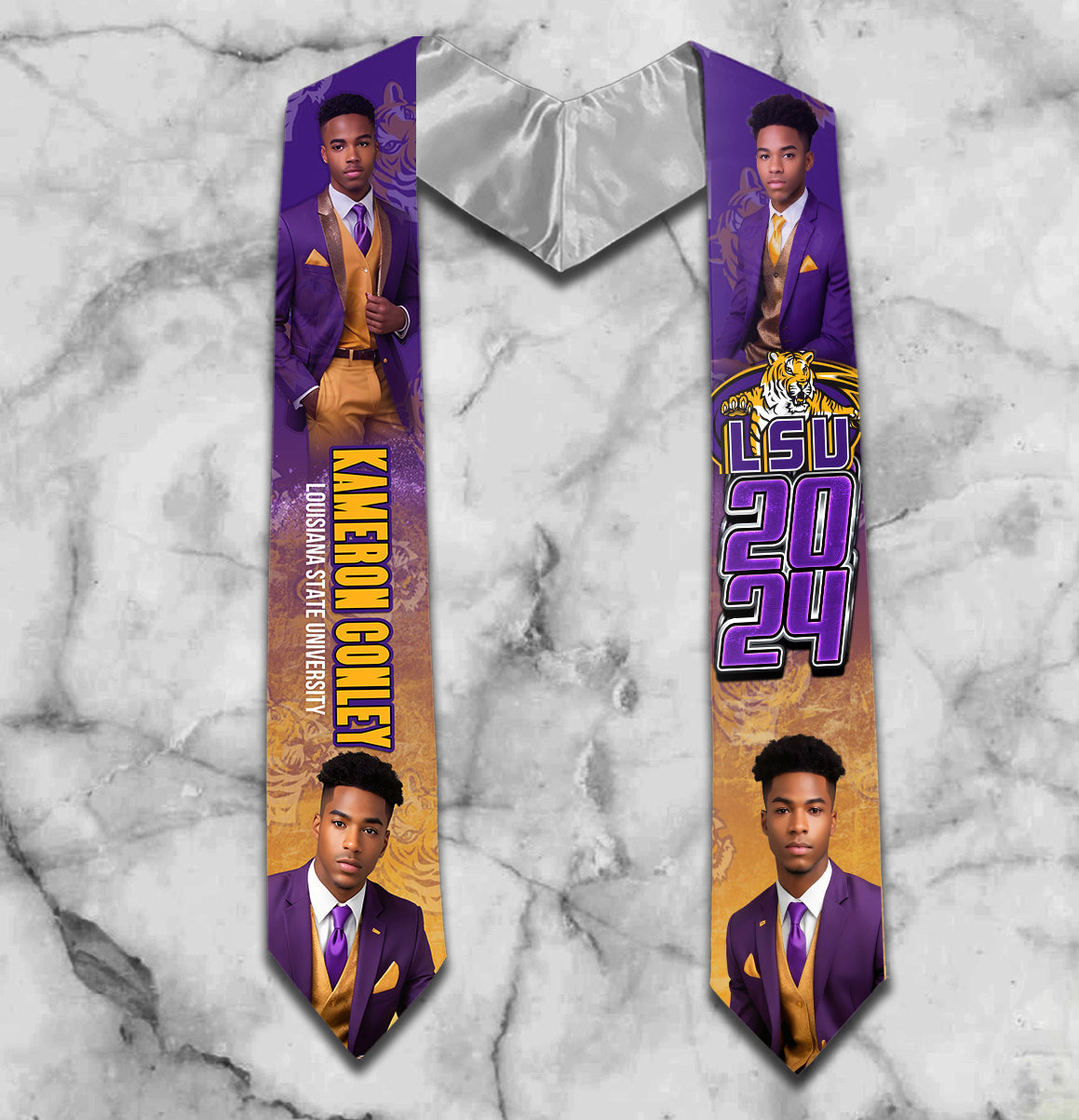 Custom "All Over Mascot" Designed Stole