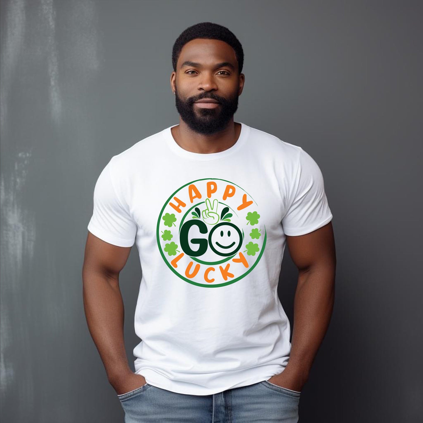 St. Patrick's Mens "Happy Go Lucky " Tshirt