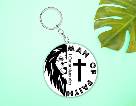 "Man Of Faith" Keychain