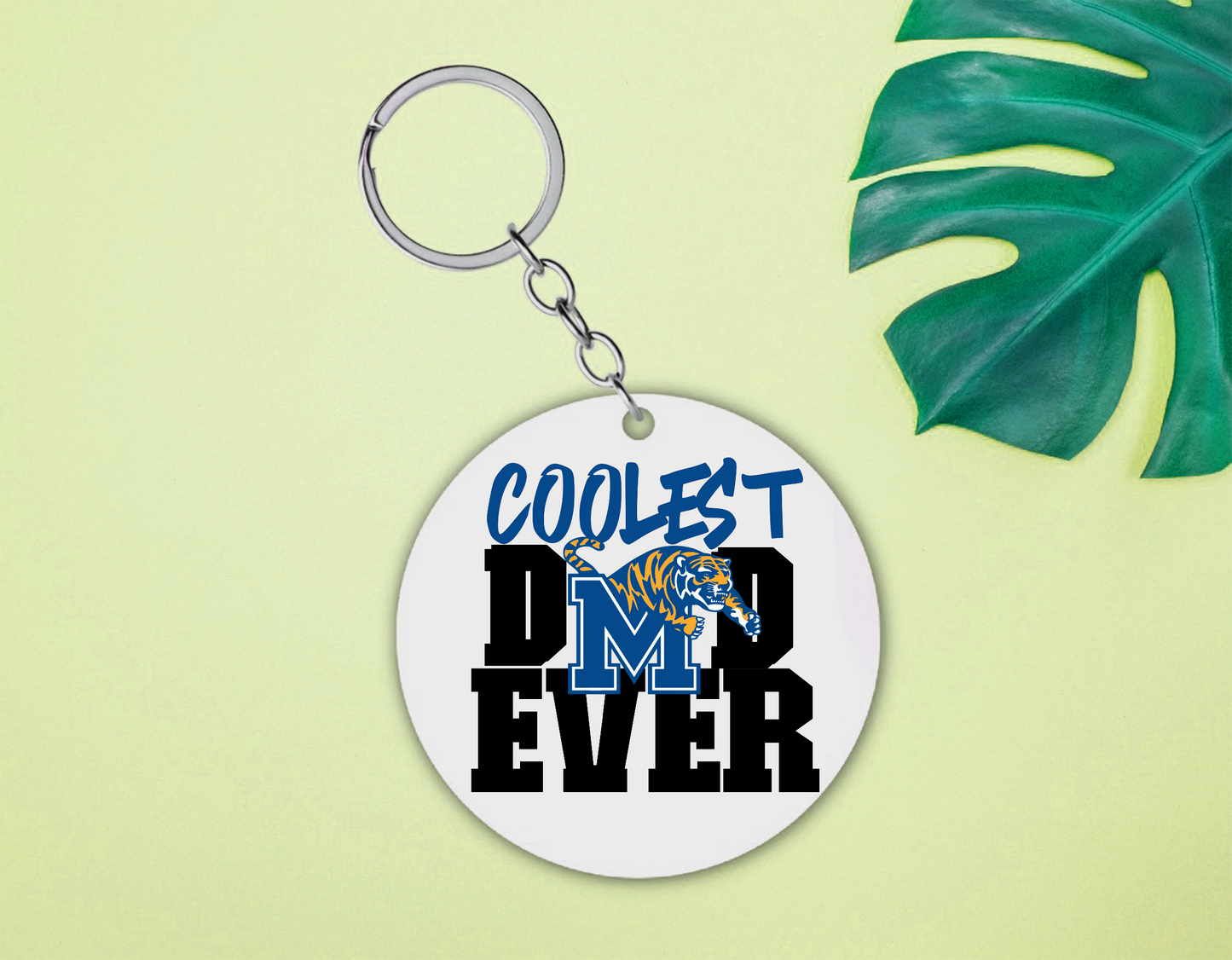 Custom "Coolest Dad" Logo Keychain