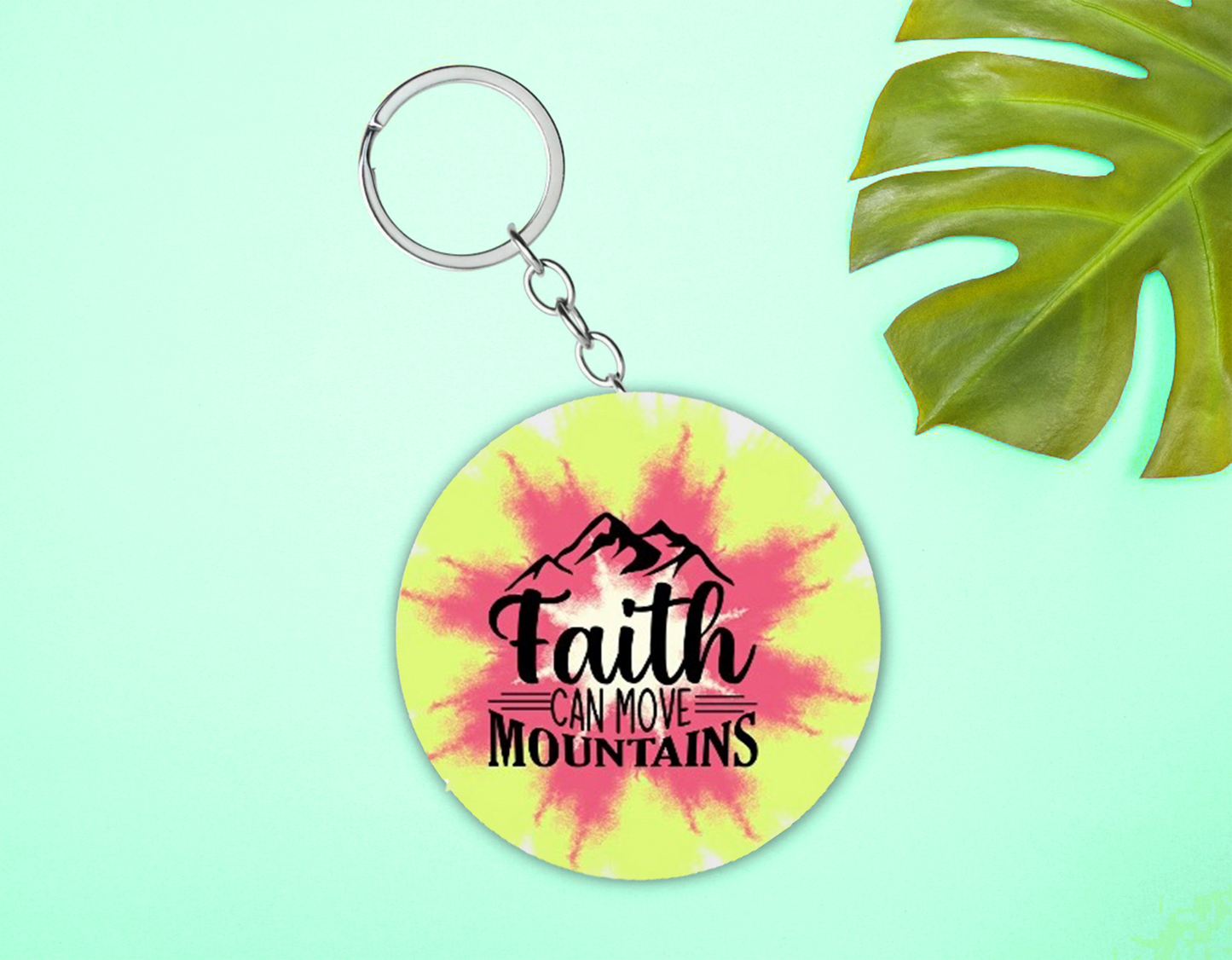 "Faith Can Move mountains" Keychain