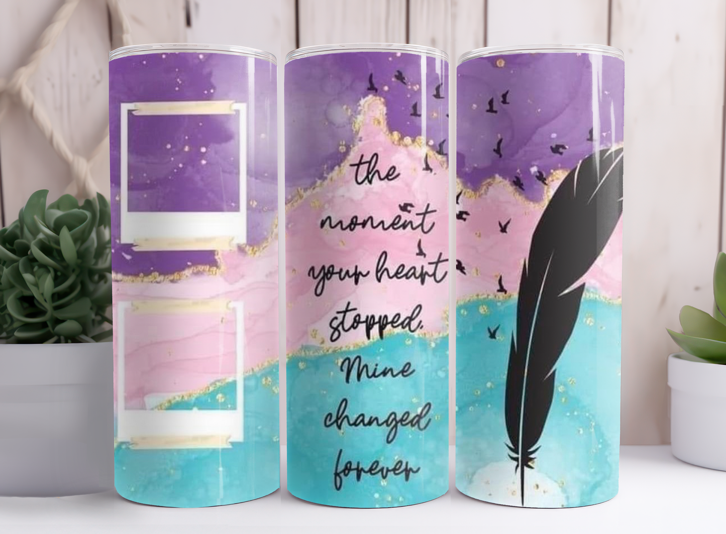 Custom Pink Ombre Memorial Tumbler