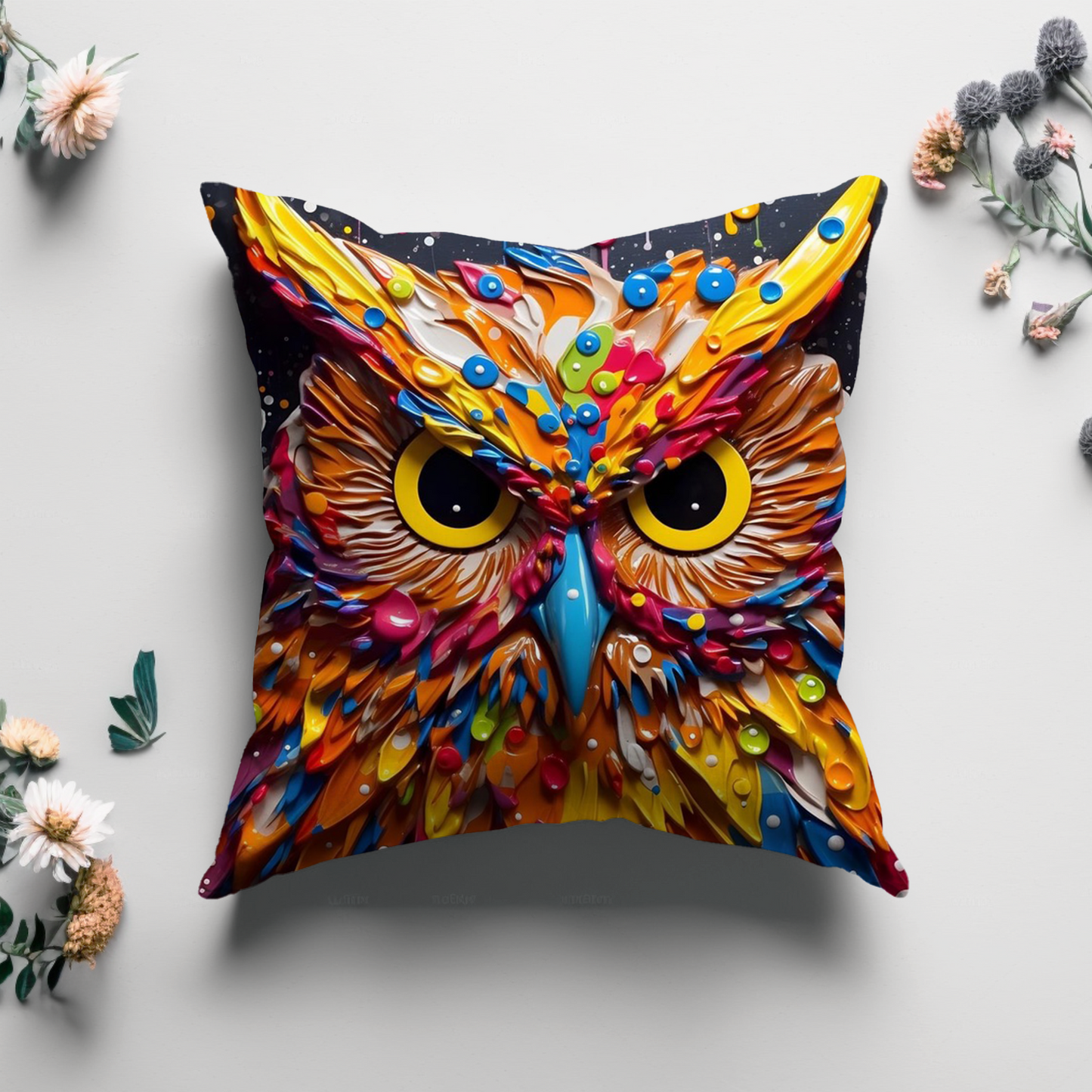 Colourful Owl Pillow