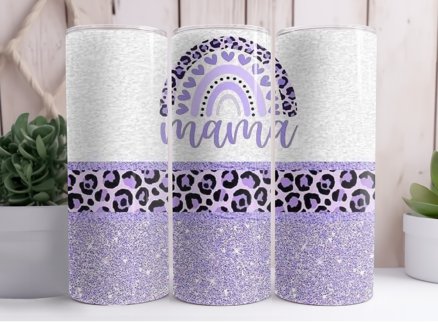 Mama Glitter Leopard Tumblers