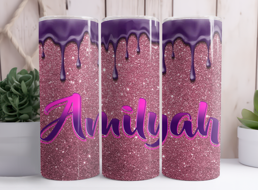 Custom Pink &Purple Slime Tumbler