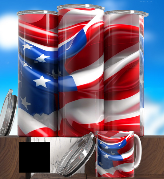 4th Of July Flag 3D Tumblers