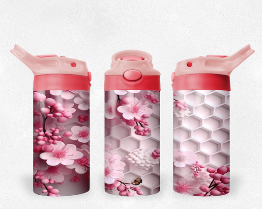 Pink Flower Comb Sippy Tumbler