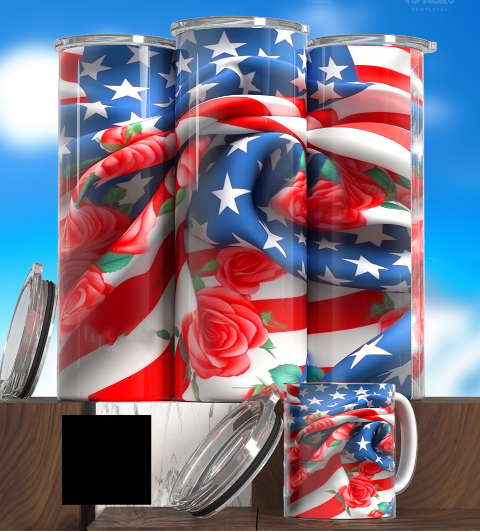 4th Of July Flag 3D Tumblers