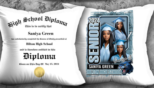 Custom Double Sided Diploma Styled Pillow