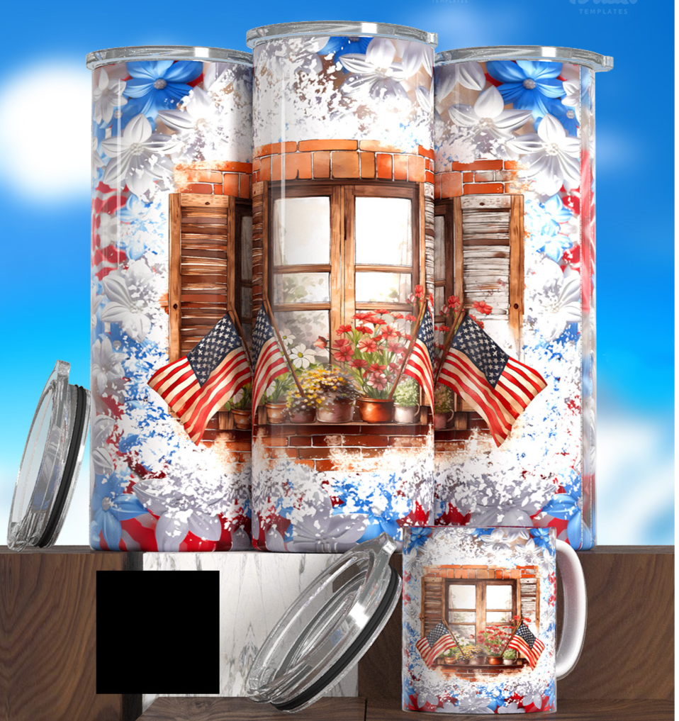 4th Of July Window Tumbler